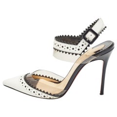 Christian Louboutin Pumps Chouette in pelle e PVC bianco/nero misura 37