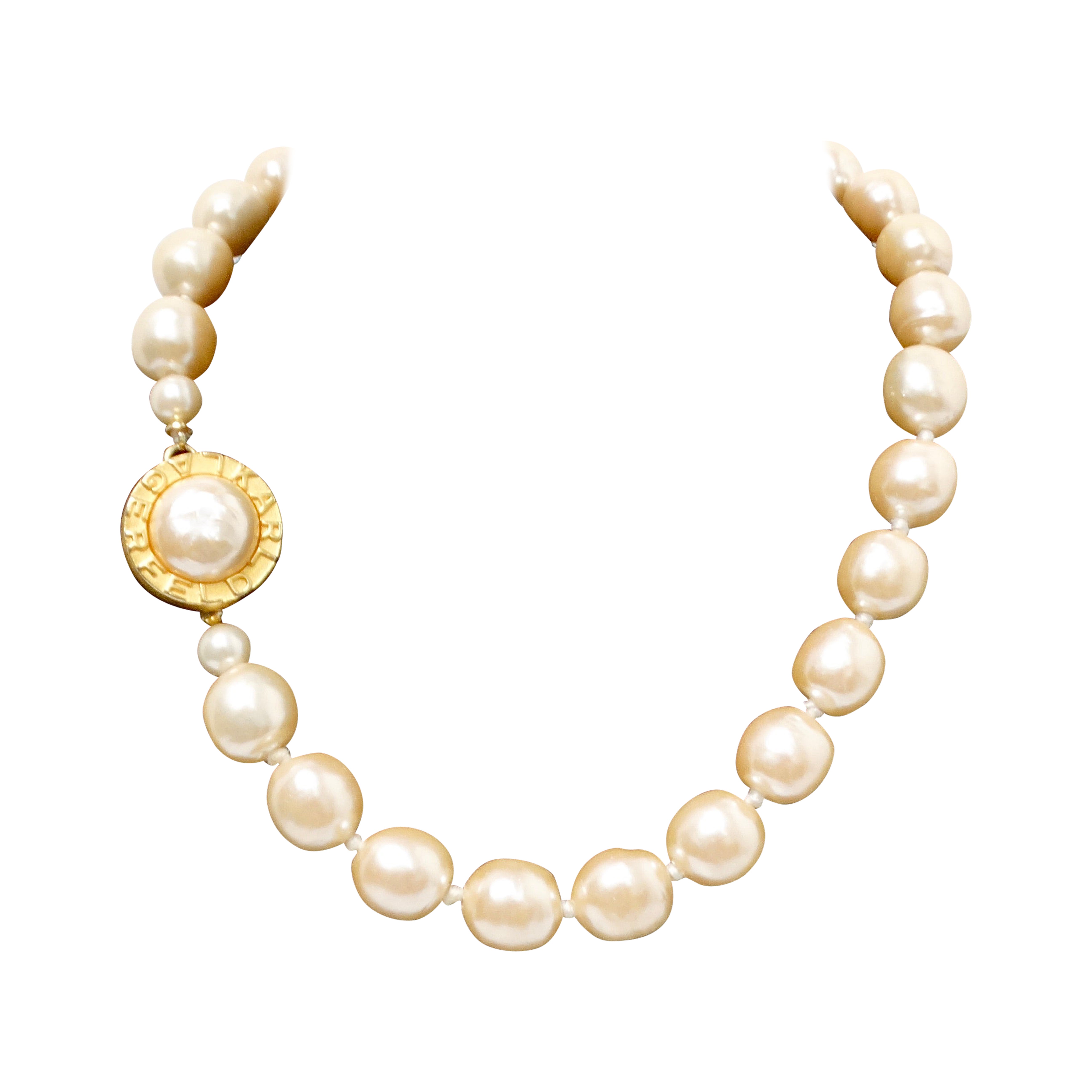 Karl Lagerfeld Vintage Costume Pearl Baroque Necklace