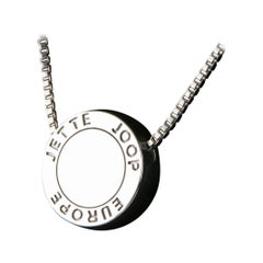 Pendentif circulaire Jette Joop en argent sterling avec chaîne boîte, taille 16