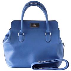 Hermes 26 Toolbox Bag Vivid Blue Hydra Evercolor Leather Palladium