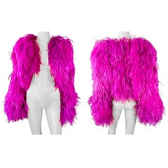 Dolce & Gabbana Ostrich Feather Embellished Cropped Bolero Jacket Coat