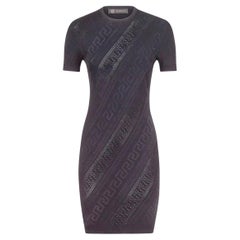 New Versace Seamless Black Knit Dress 42 - 6