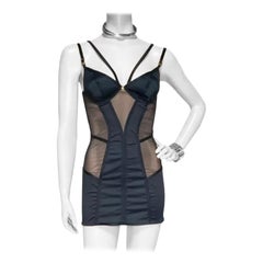 Nuevo Versace Vestido Negligee Satén Negro XS
