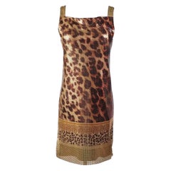 Versace Versus Metal Mesh Animal Print Dress 38 - 2