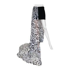 Versus Versace Leopard Print 100% Silk Skirt