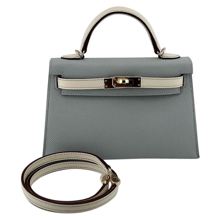Hermès Bleu Pale e Nata HSS Mini Kelly 20 Epsom Hardware Permabrass in vendita
