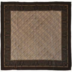 Sciarpa di seta Ralph Lauren Coco Brown con bordo in palissandro