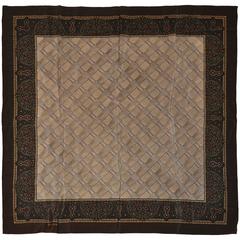 Ralph Lauren Coco Brown Palsey Border Silk Scarf