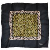 Gaucold Hand-Painted "Black Border & Coffee & Black Center" Handkerchief