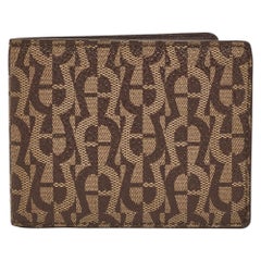 Aigner Brown/Beige Signature Coated Canvas Bifold Wallet