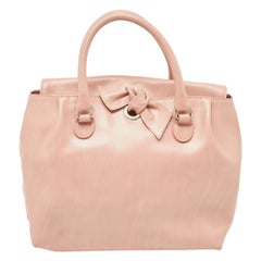 RED Valentino Tote con fiocco in pelle rosa antico