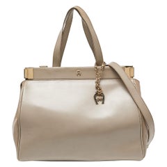 Tote Aigner Marco de piel beige
