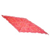 Bold Fuchsia & Tangerine Oblong Silk Scarf