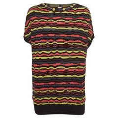 M Missoni Multicolore Motifs Tricot Manches Courtes Top L