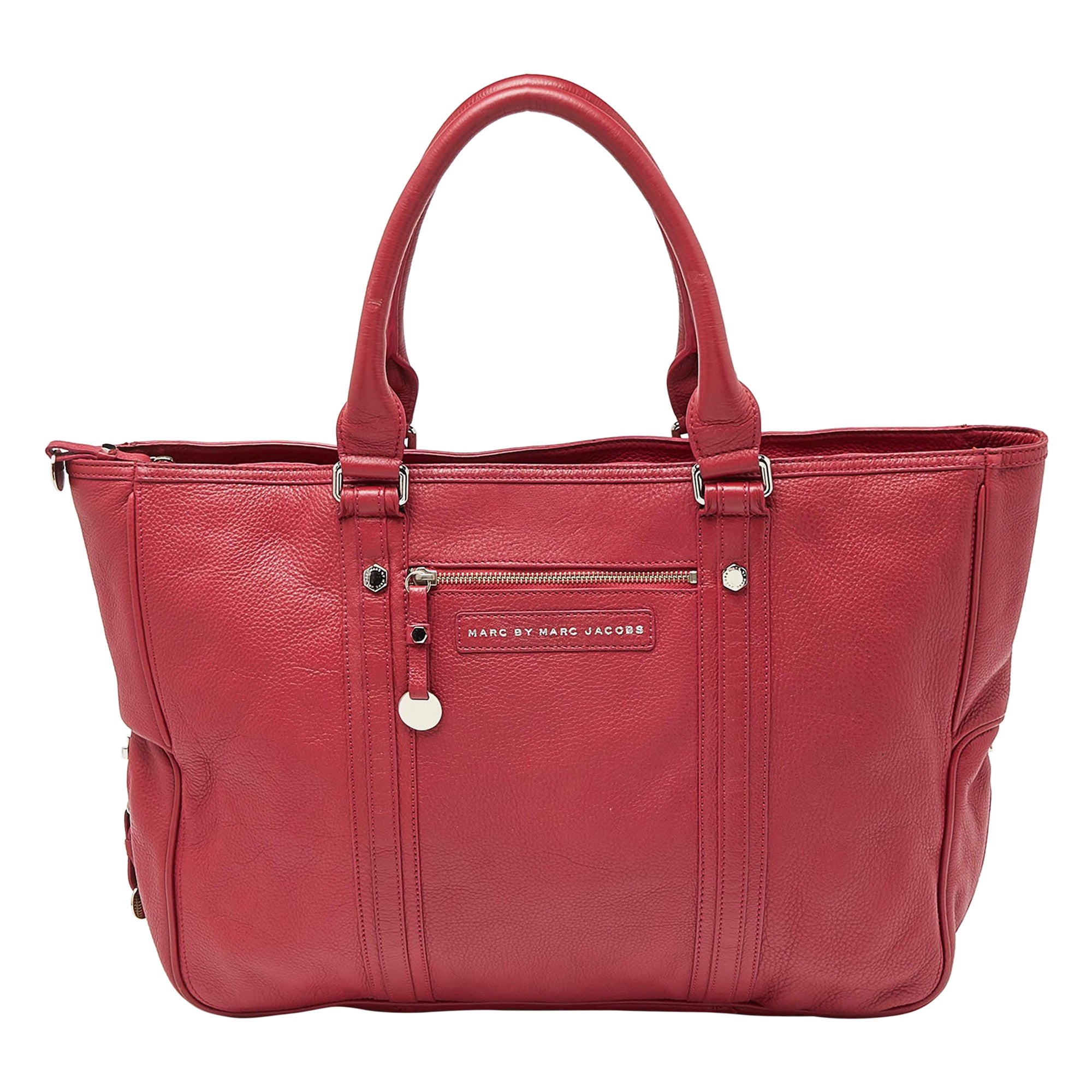 Marc by Marc Jacobs Pink Leather Expandable Zip Around Hobo For Sale