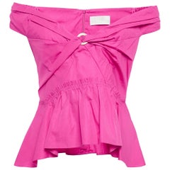 Top à épaules dénudées en coton rose Peter Pilotto, M