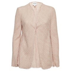 Armani Collezioni Pink Tweed Raw Edge Detail Cardigan L