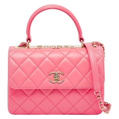 Chanel Pink Quilted Leather Small Trendy CC Top Handle Bag