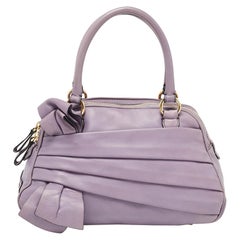Valentino Purple Leather Bow Satchel