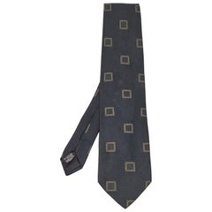 Giorgio Armani Vintage Blue Jacquard Silk Traditional Tie