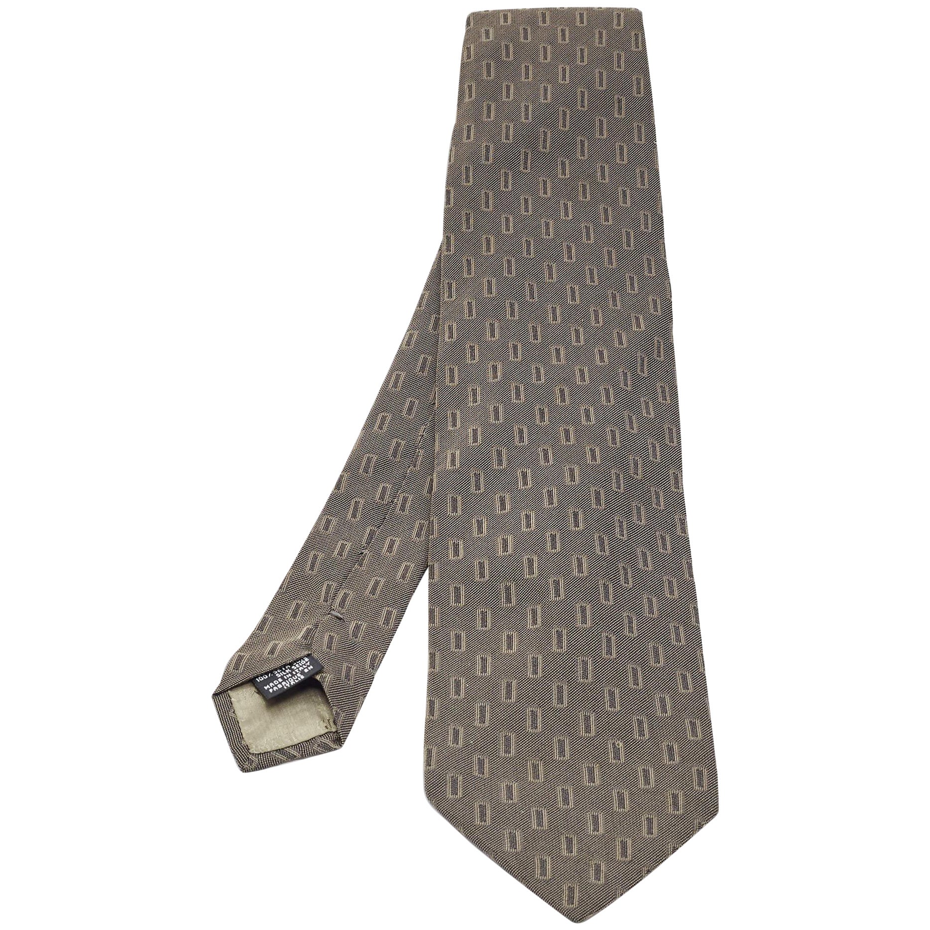 Corbata de seda estampada Giorgio Armani Vintage Gris
