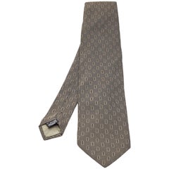 Giorgio Armani Vintage Grey Patterned Silk Tie