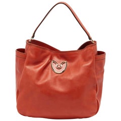 Gianfranco Ferre Hobo de piel naranja oscuro