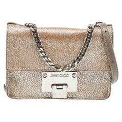 Jimmy Choo Metallic Grey Leather Rebel Crossbody Bag