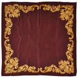 Sciarpa in seta Ralph Lauren Deep Brown con volute d'oro