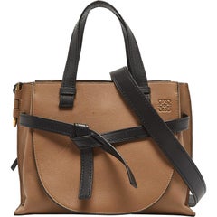 Loewe Brown/Black Leather Gate Tote