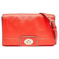 Kate Spade Hampton Road Juliana Umhängetasche aus orangefarbenem Leder