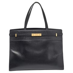 Saint Laurent Black Leather Medium Manhattan Tote
