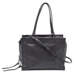 Marc Jacobs Black Leather The Box Shopper Tote