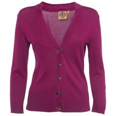 Tory Burch Purple Simone Cardigan XS