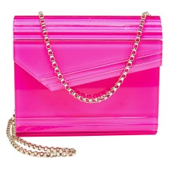Jimmy Choo Pink Acrylic and Leather Candy Chain Clutch