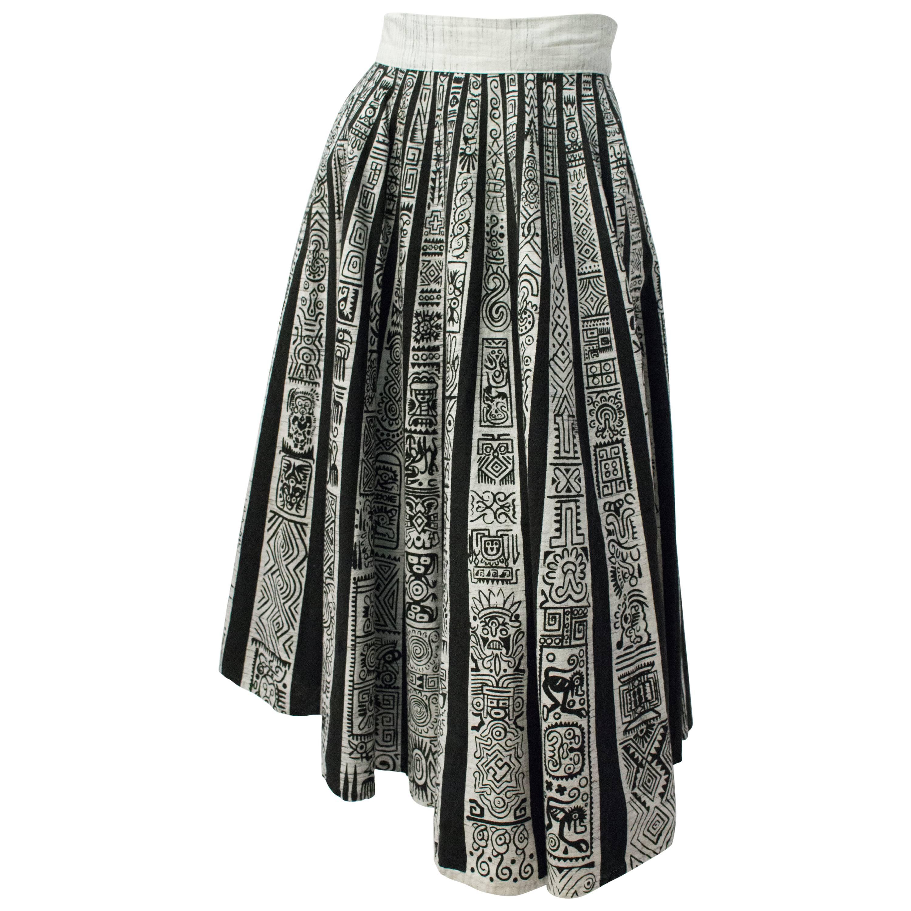 50s Aztec Print Skirt