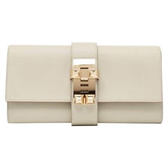 Hermès Gris Perle Swift Leather Medor Clutch 23