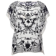 Weekend Max Mara Cream Printed Silk Kaftan Top M