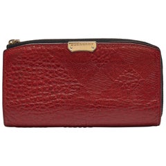 Burberry Red Leather Alvington Continental Wallet