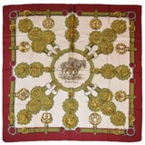 Sciarpa Hermes "Guivreries" disegnata da F. de la Perriere in seta jacquard