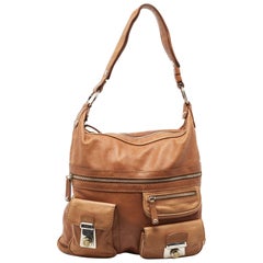 Tod's Brown Leder Took Tracolla Media Hobo