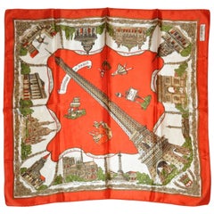 Rare J. D'Ormont (Paris) Detailed "Eiffel Tower & Scenes of Paris" Scarf