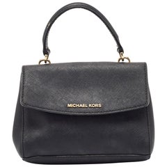 Michael Kors Borsa Mini Ava in pelle nera con manico superiore