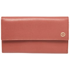 Gucci Brown Brick Leder Interlocking G Continental Brieftasche