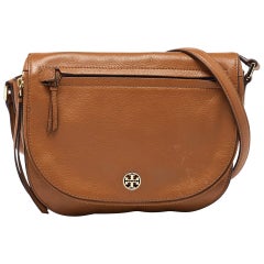 Tory Burch Brown Leder Britten Crossbody Tasche