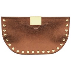 Burberry Bronze Leather Studded Olympia Clutch