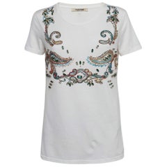 Roberto Cavalli - Haut en maille orné de cristaux blancs, taille M