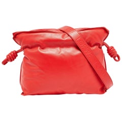Loewe Red Leather Medium Flamenco Clutch Bag