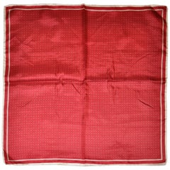 Ashear Deep Red with Cream Dots & Border Men's Silk Handkerchief