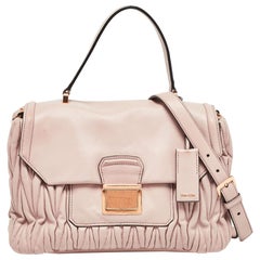 Miu Miu Old Rose Matelass&eacute; Leather Top Handle Bag